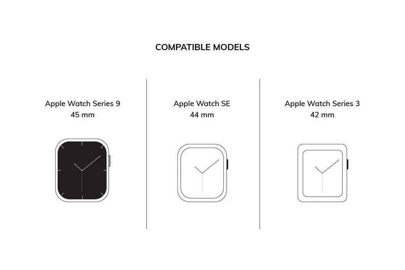 سوار مزدوج - Apple Watch مقاس 46 مم - فضي