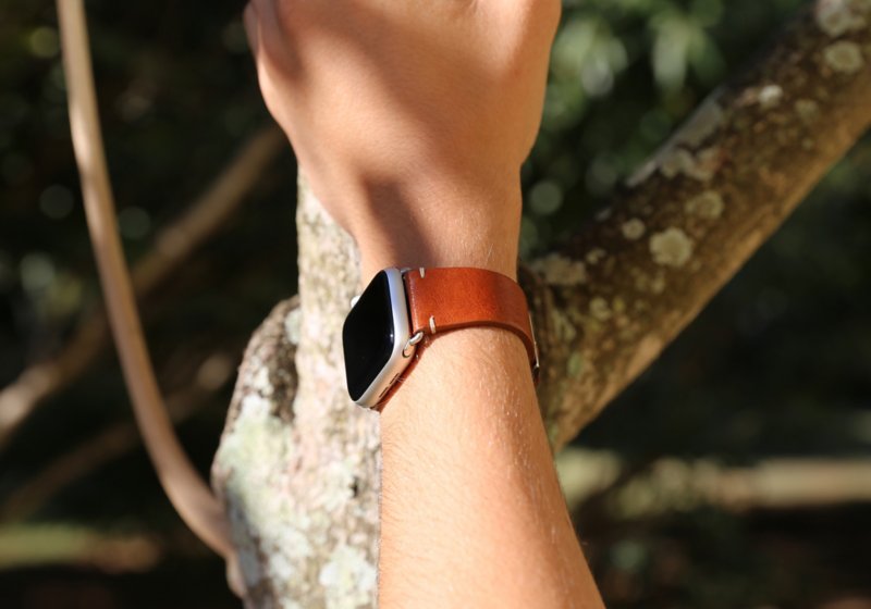 Apple Watch band 44 mm in vegetable-tanned leather