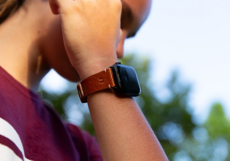 Apple Watch band 44 mm in vegetable-tanned leather