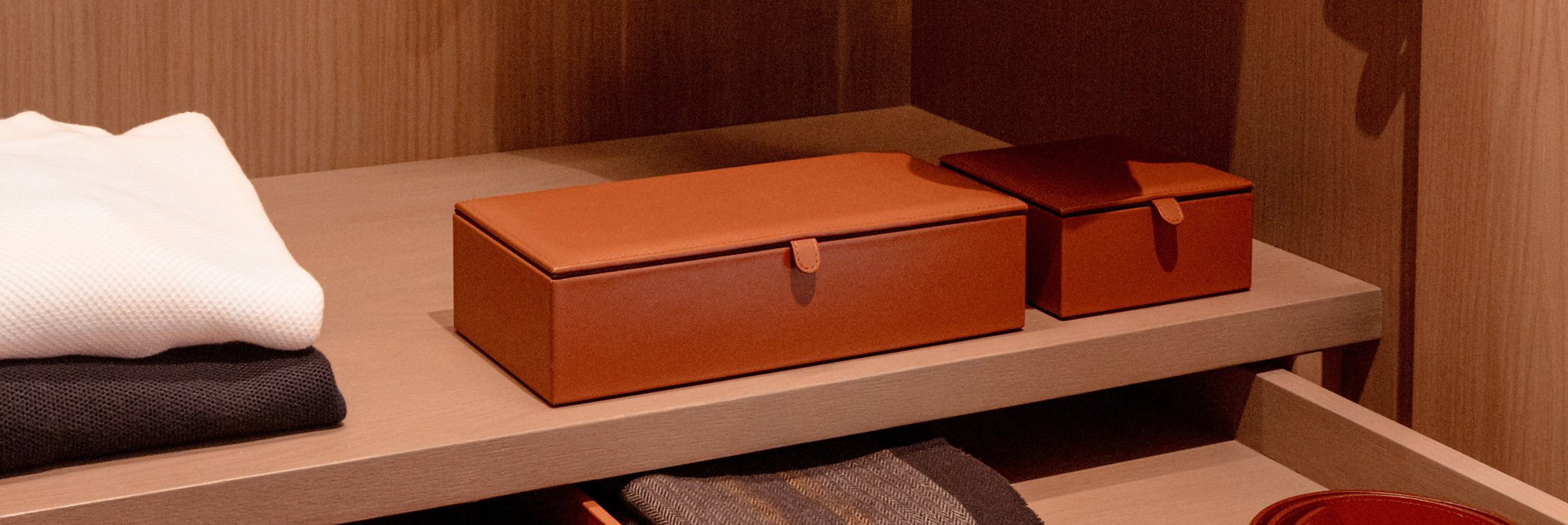 Brewster Leather Box, Leather Storage Box