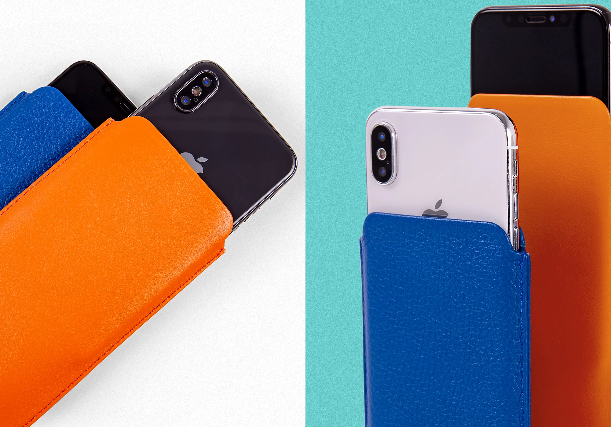 Classic case for iPhone XS - Navy Blue - Smooth Leather
