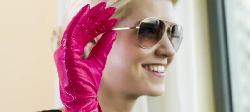 Mid-Season gloves for women - 7.5 - Orange - Nappa Lambskin