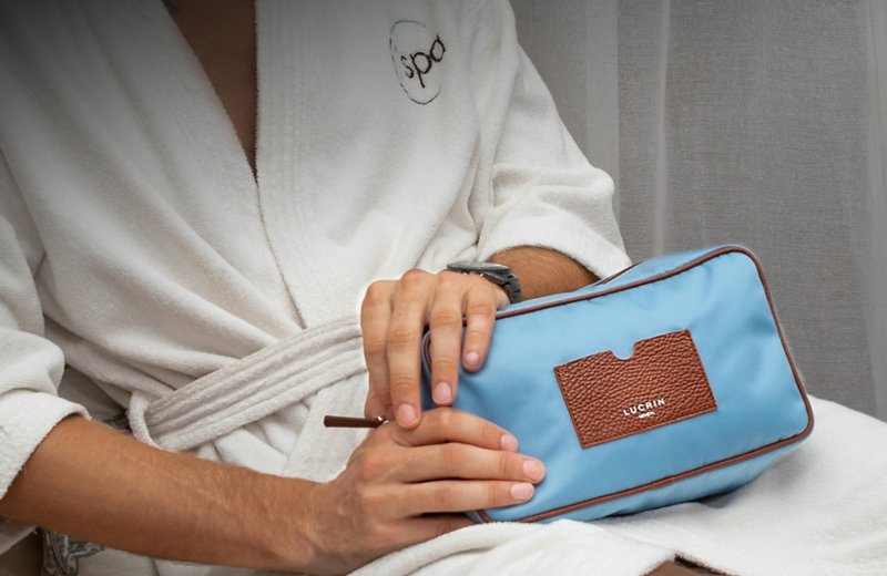 Nylon Leather Toiletry Bag (25 x 14.5 x 10 cm)