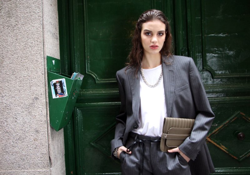 Evening Clutch Bag pin stripe style