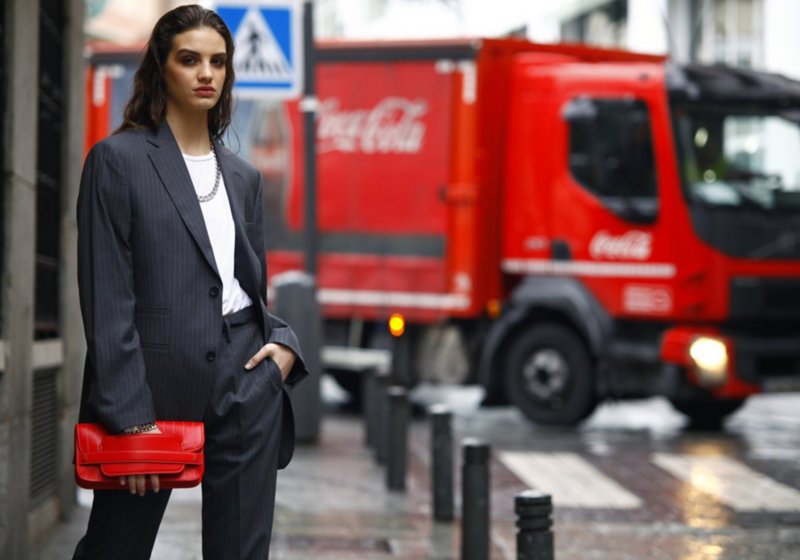 Clutch bag pin stripe style