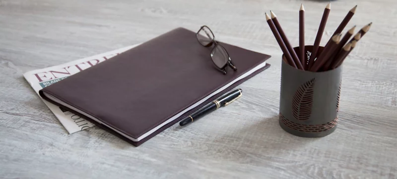 A4 Notebook cover - Orange - Smooth Leather