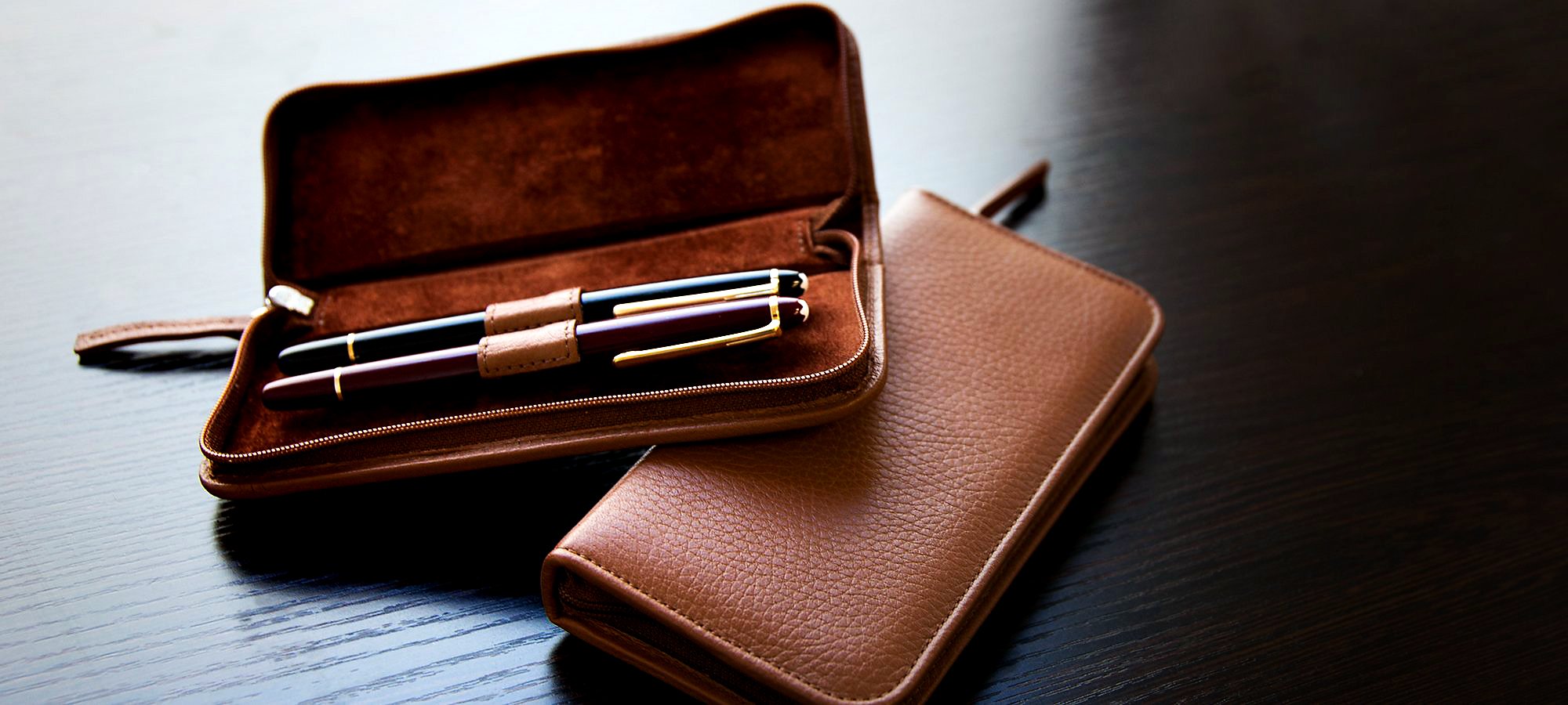 ファスナー付き 2本用 ペンケース