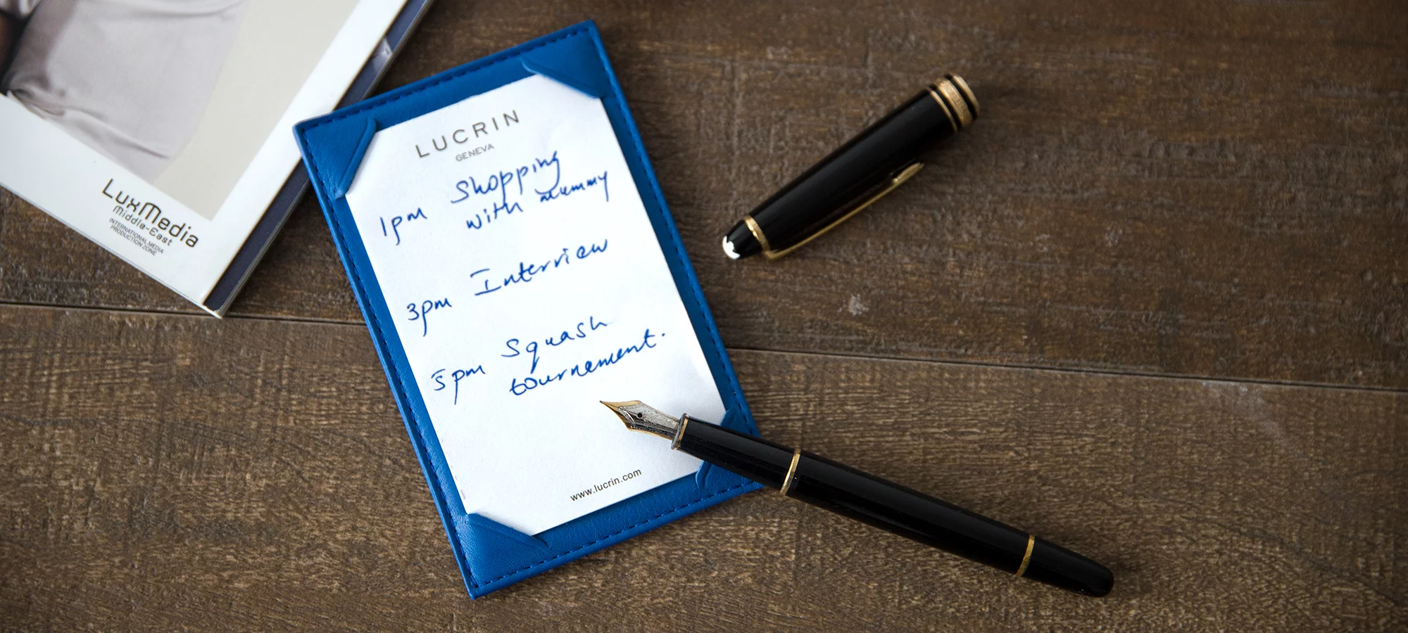 Small writing pad (11 x 7 cm) - Fuchsia  - Goat Leather