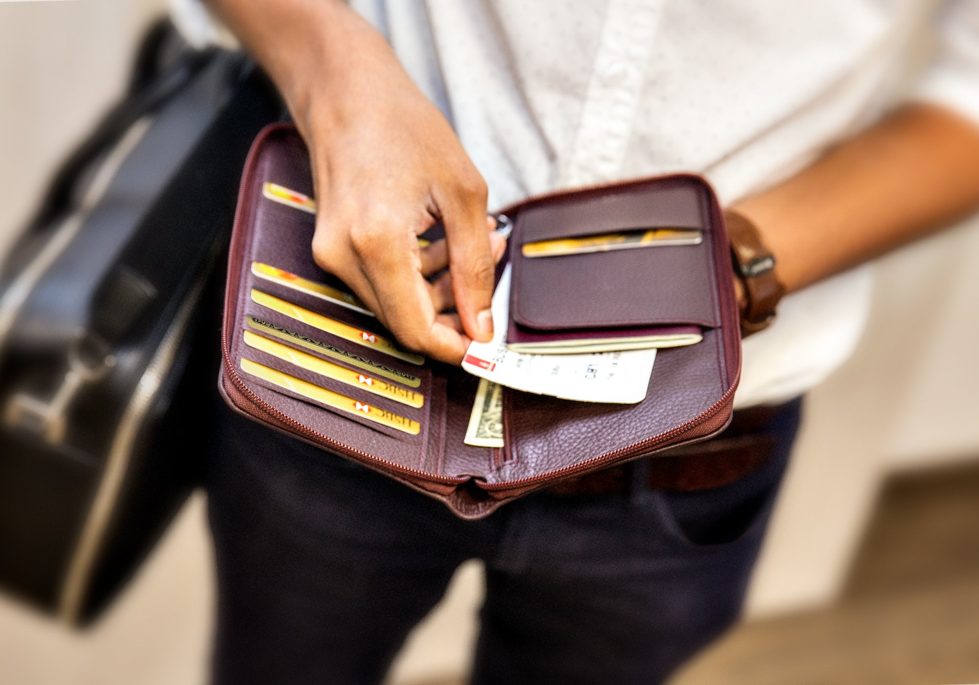 Zipped travel wallet