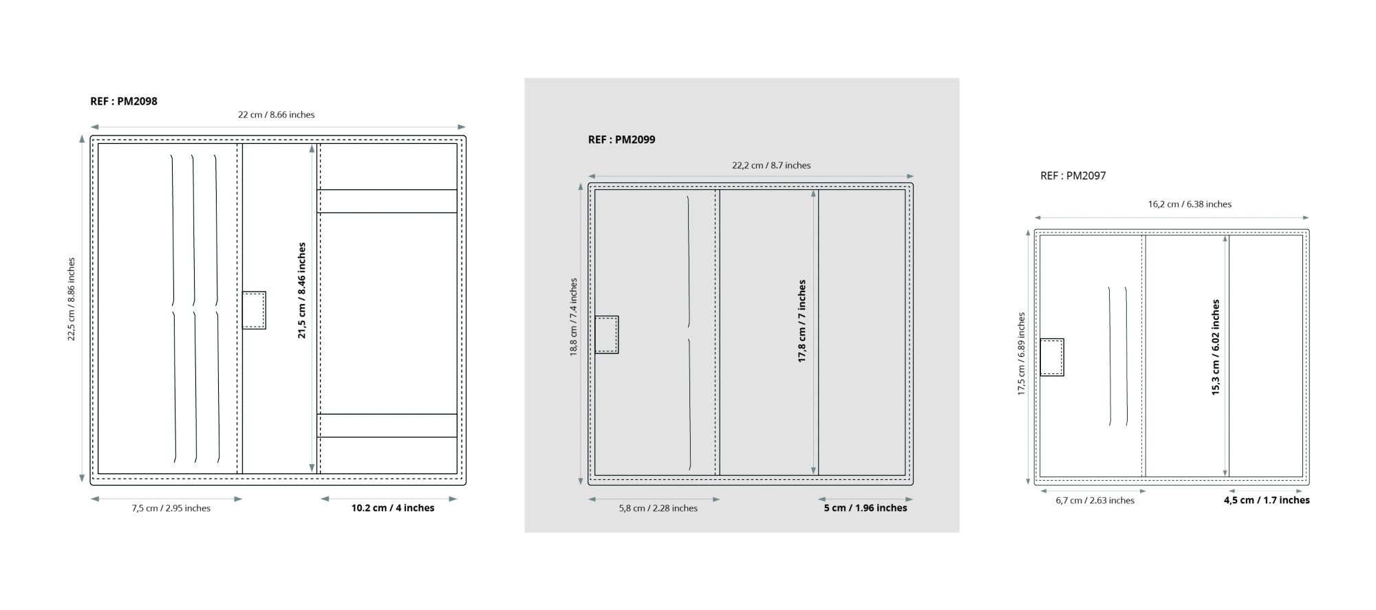 Porta cheques con monedero de cuero