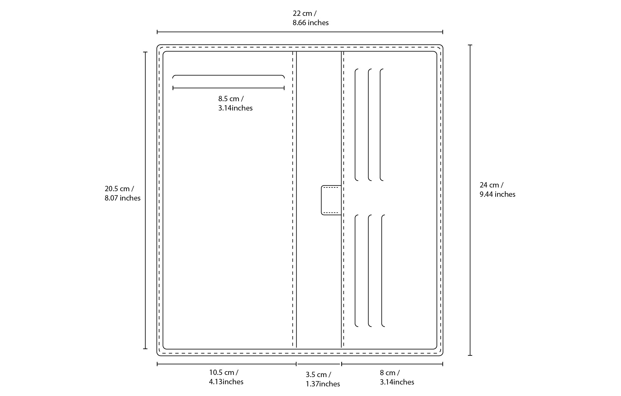 Custodia per libretto degli assegni - 6 carte