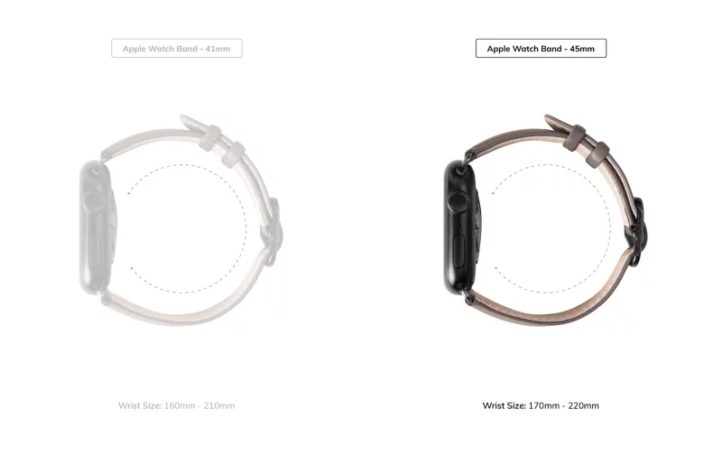 Cinturino Apple Watch con fibbia ad ardiglione, bordi risvoltati - Adattatore argento