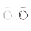 Cinturino Apple Watch con fibbia ad ardiglione, bordi risvoltati - Adattatore argento - Fucsia  - Pelle Liscia