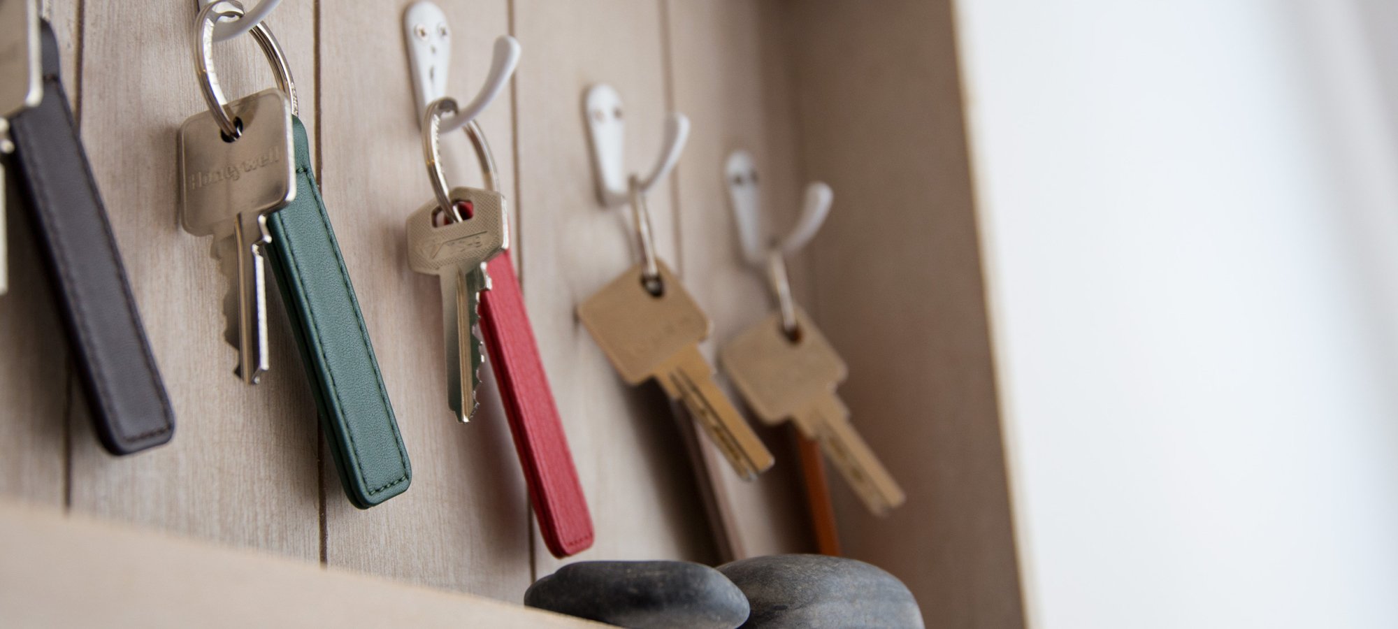 Flat rectangular key ring