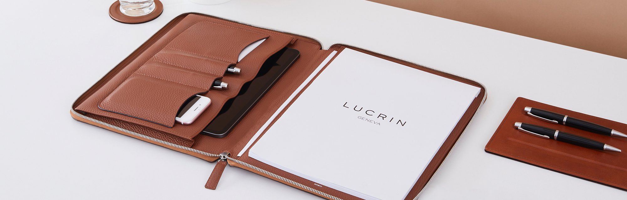 Luxurious Leather Document Holders, Portfolio Cases and Travel
