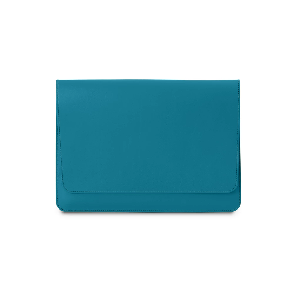 Turquoise Quotes A5 leather pouch with flap - Turquoise - Smooth Leather