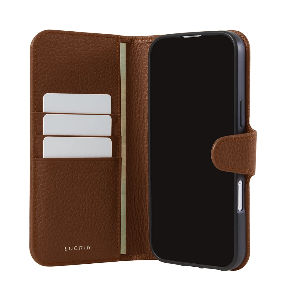 Custom iPhone 16 Pro Max Leather Wallet Case | Lucrin Geneva US
