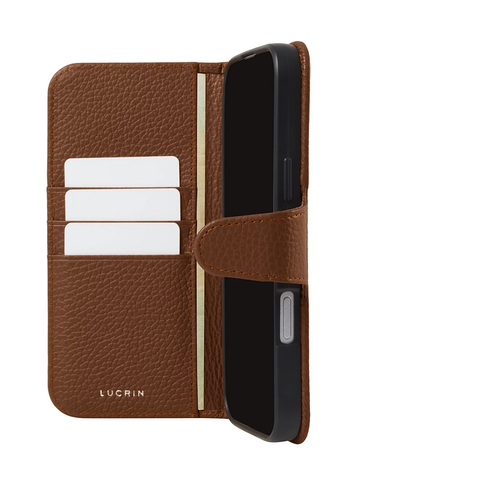 （新品）LUCRIN 革製　携帯ケース - iPhone 16 Pro Max Custom iPhone 16 Pro Max Leather Wallet Case | Lucrin Geneva US