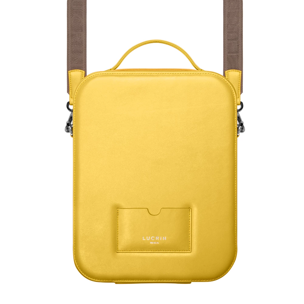 Vision Peo Bolsa de viaje de piel para Apple Vision Pro | LUCRIN Geneva - Amarillo ...