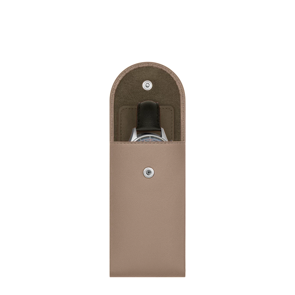Single Watch Case in leather | LUCRIN Watch Case - Light Taupe