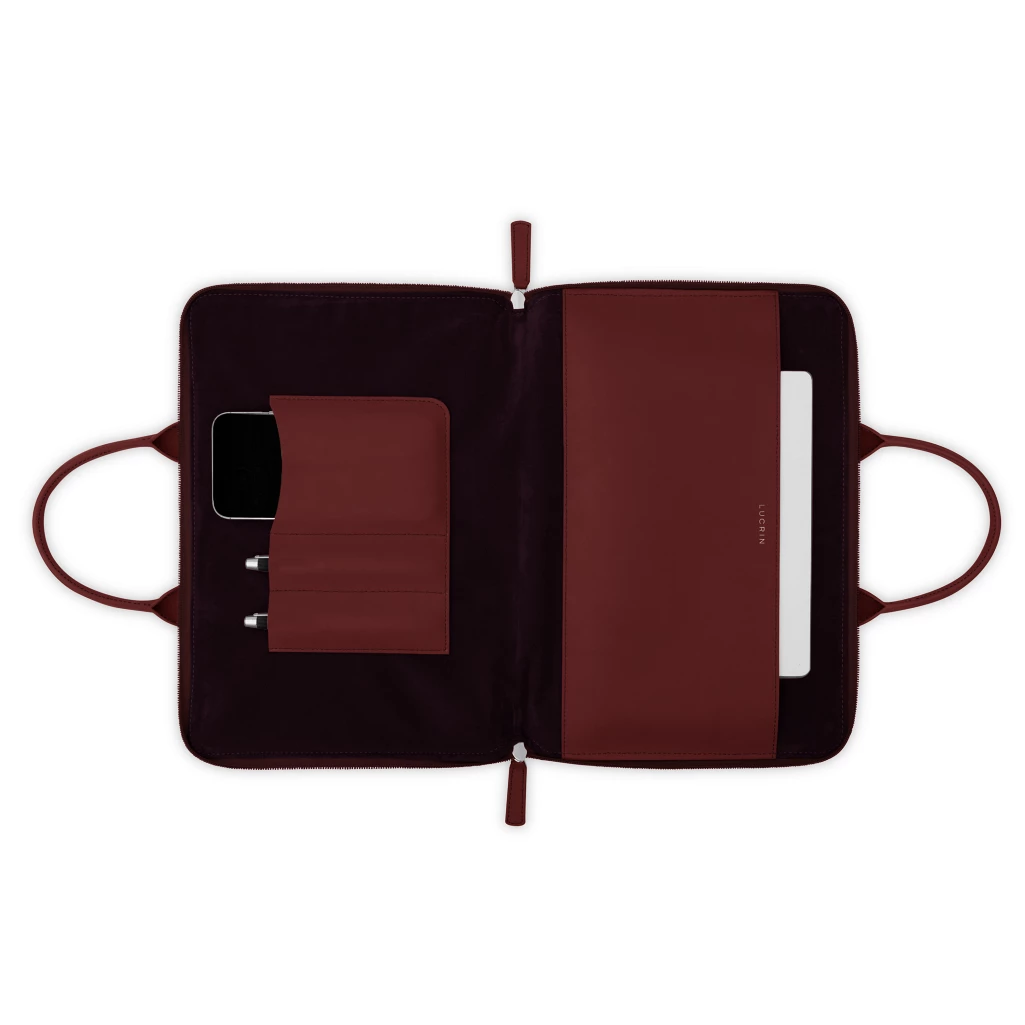 MacBook Pro 14インチラップトップレザーケース（ハンドル付）