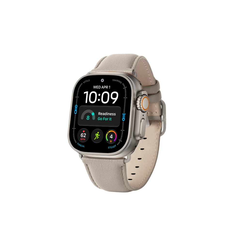 Luxury leather Apple Watch Ultra 3 Band - Light Taupe 