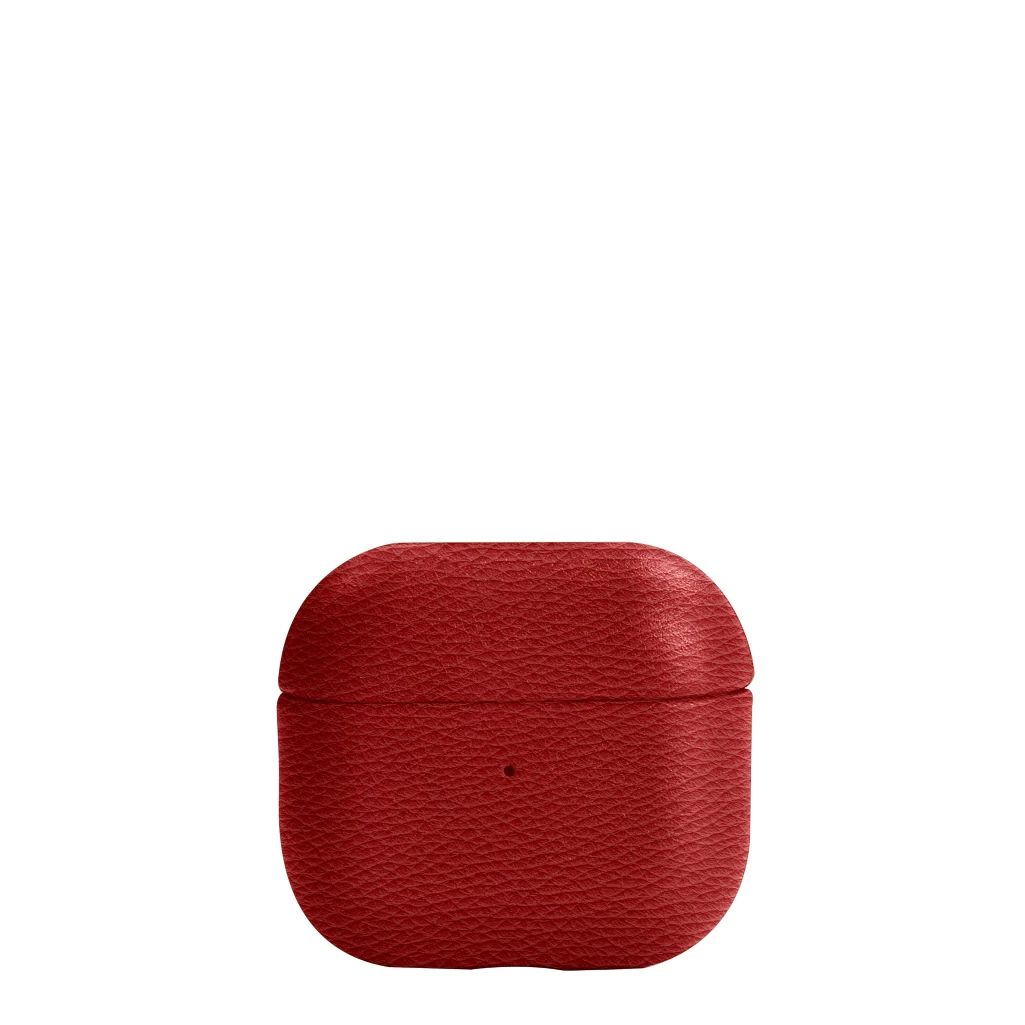 Leather protective case for AirPods 3rd generation - Red - Pebbled