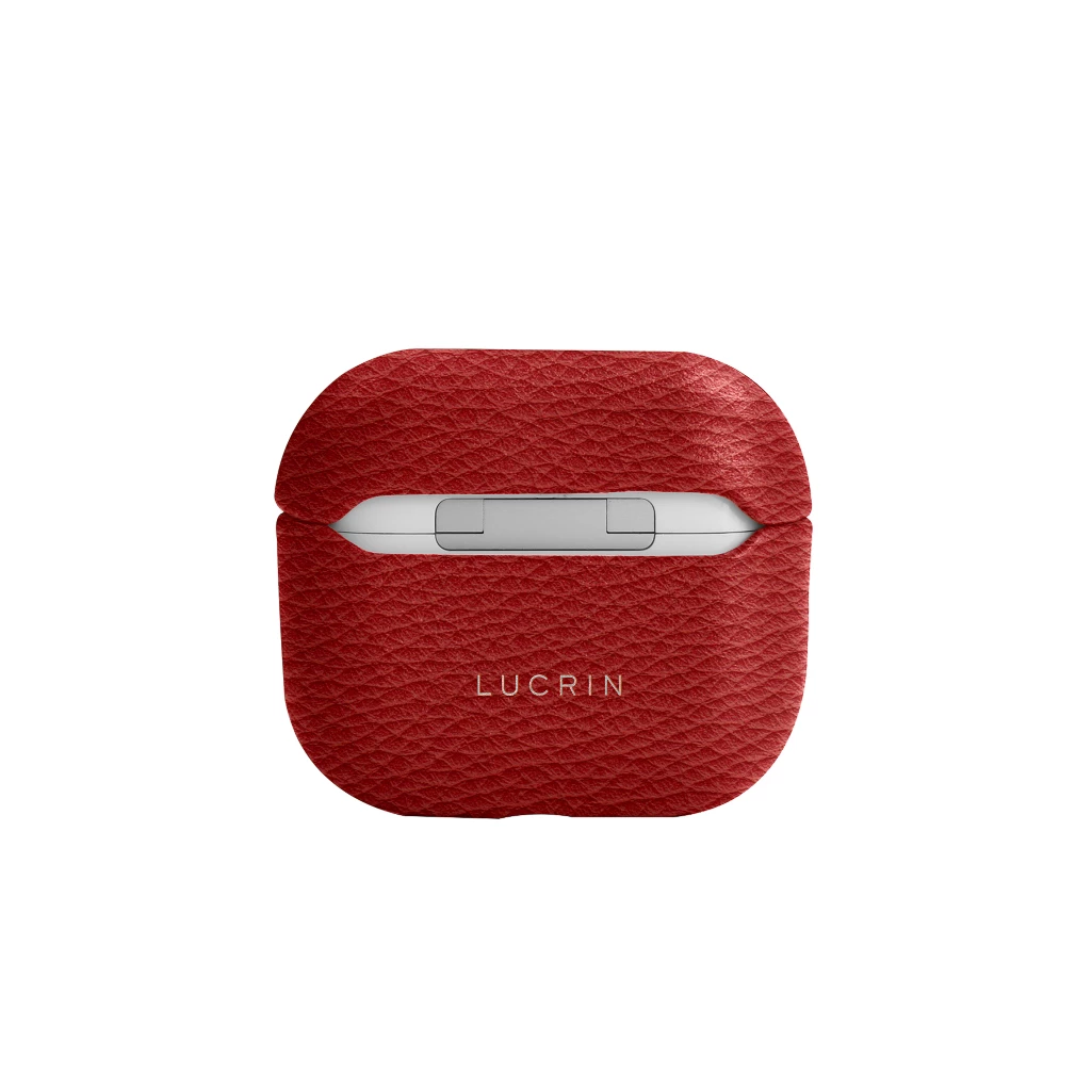 Leather protective case for AirPods 3rd generation - Red - Pebbled
