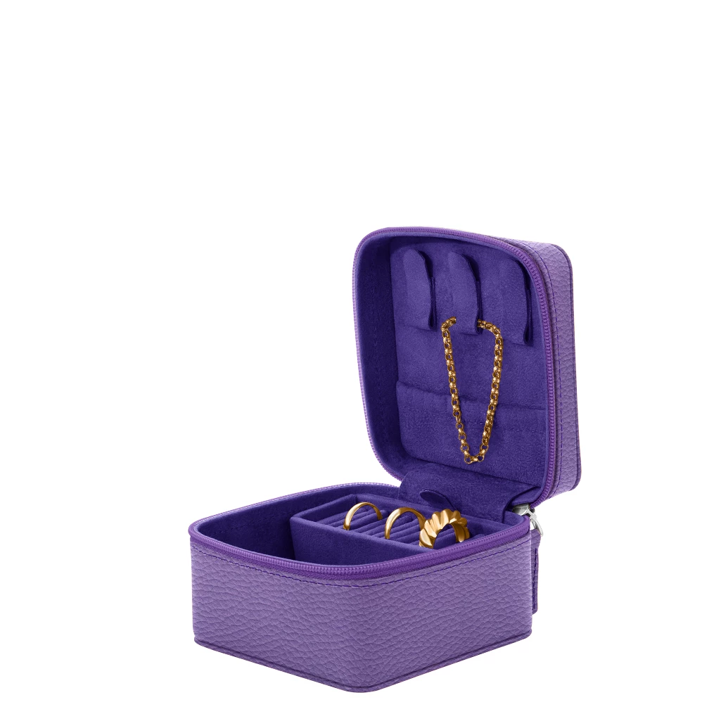 TOPIND Boîte à Bijoux Avec LED Pour Collier - Boîte Cadeau De Mariage (violet