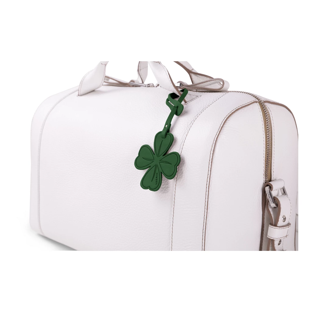 Four-leaf Clover Lucky Charm in leather - Dark Green - Smooth Leather