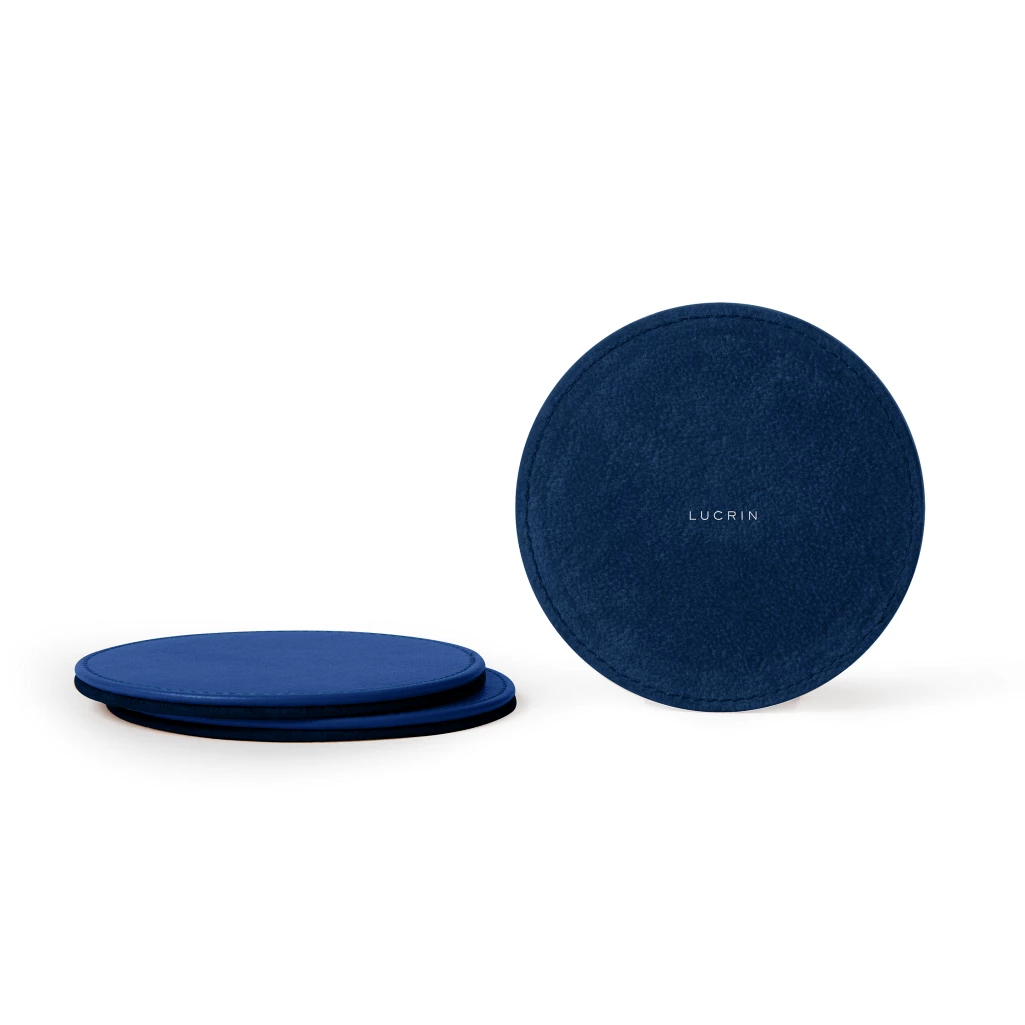 Set of 6 Leather Coasters – Luxury Handmade Coaster Set | LUCRIN