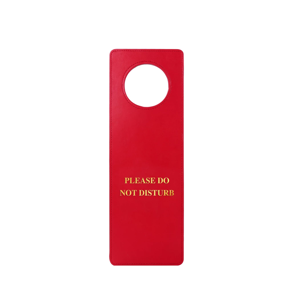 4 Leder-Türanhänger Für Hotel & Büro – Beidseitig 'Bitte Nicht Stören' / 'Zimmer Reinigen', 24 X 8 Cm