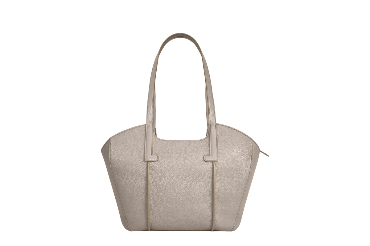 Shopping Tote Bag - Light Taupe - Granulated Leather main product photo
