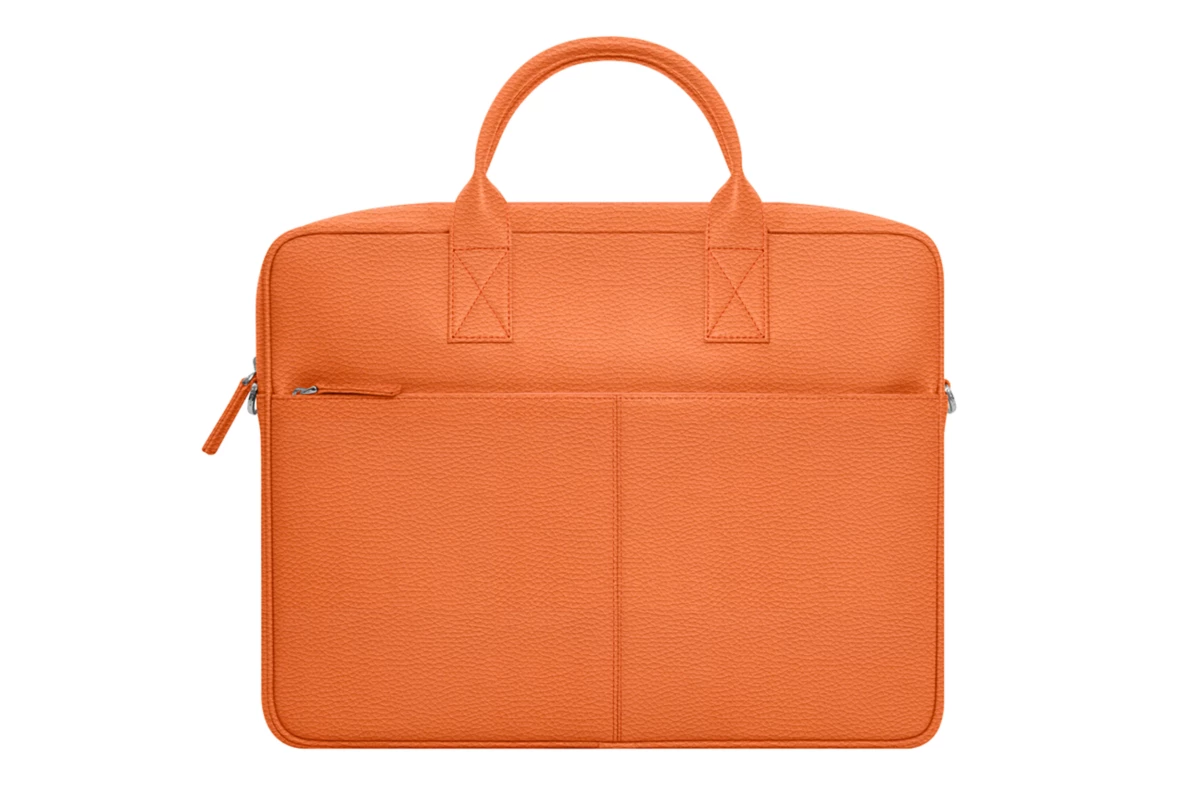 16 inch laptop bag - BG in premium and customisable leather - Orange ...