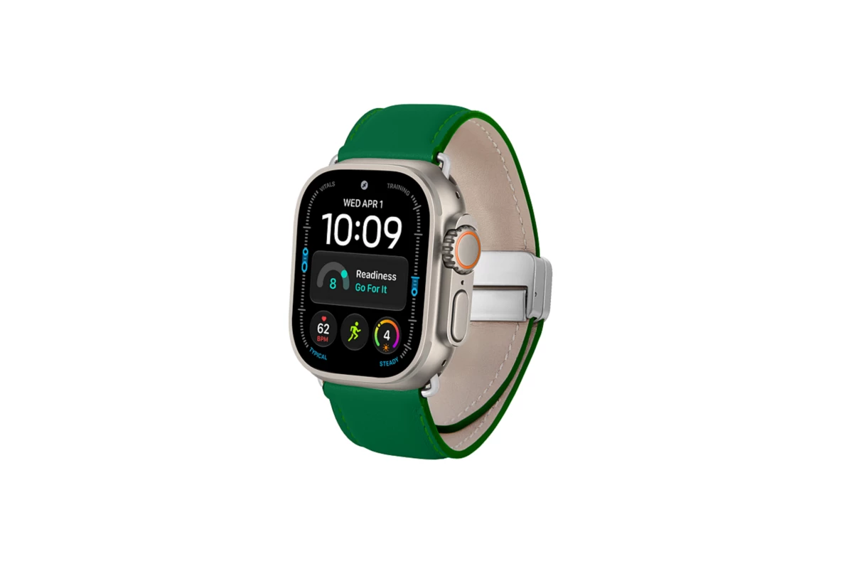 Apple Watch Ultra 4 Strap with Sliding Buckle Closure - Light Green ...