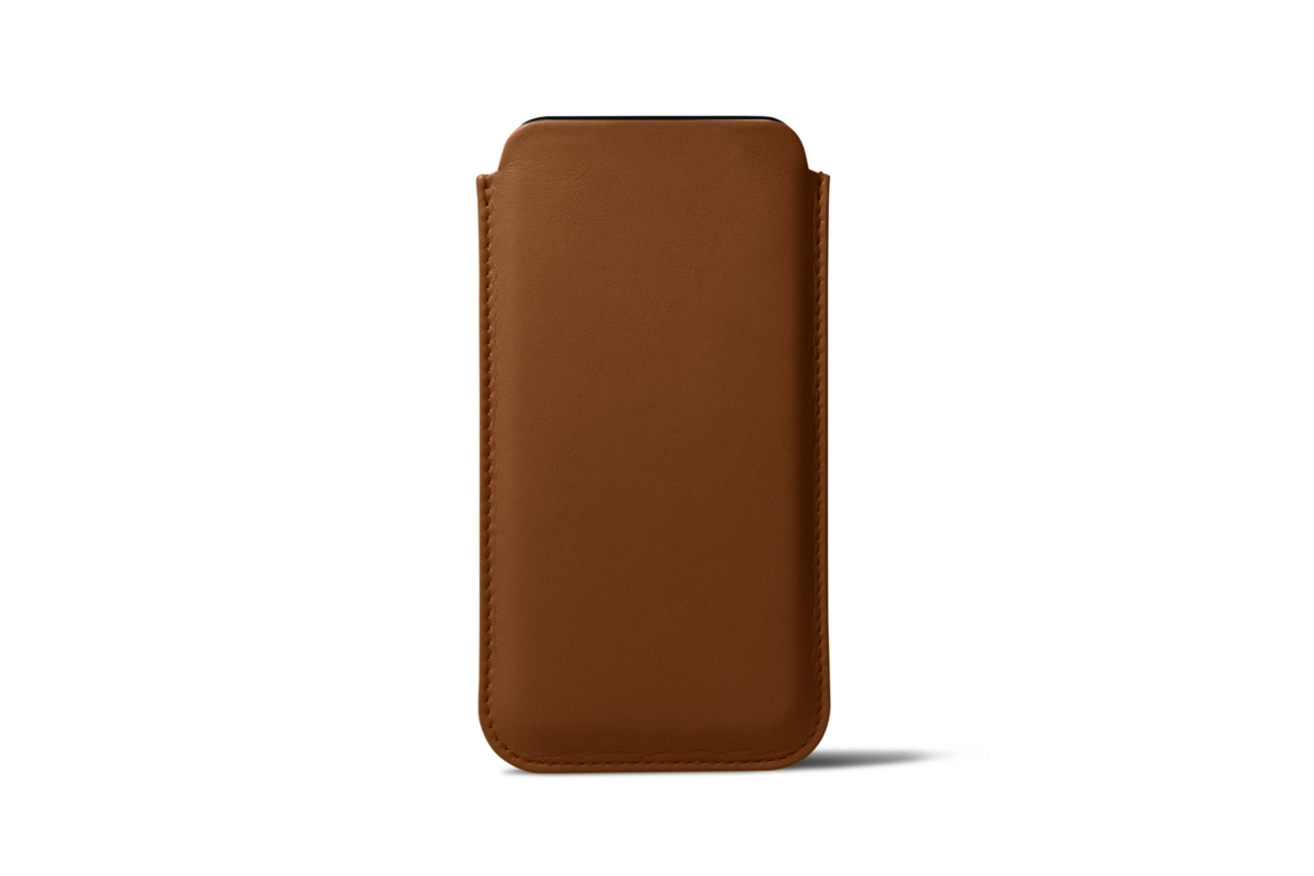 Custodia classica per iPhone 12 Pro/ iPhone 12 - Pelle Liscia - Tan main product photo