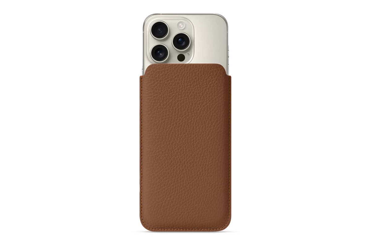 Tan Iphone | Luxurious Leather iPhone 16 Pro Sleeve - Tan - Pebbled Leather