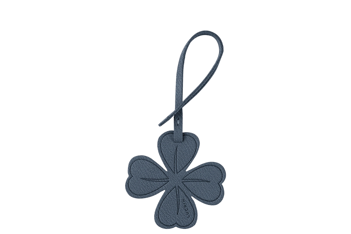 Four-leaf Clover Lucky Charm - Navy Blue - Goat Leather main product photo