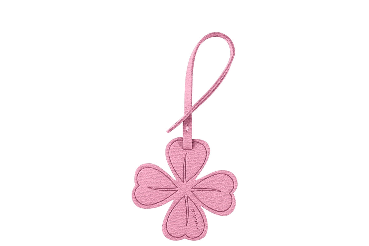 Four-leaf Clover Lucky Charm - Pink - Goat Leather main product photo