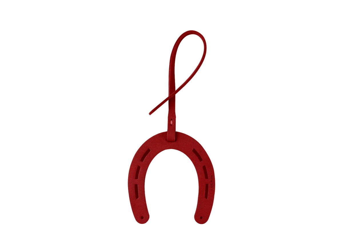 Horseshoe Lucky Charm - Carmine - Vegetable Tanned Leather main product photo