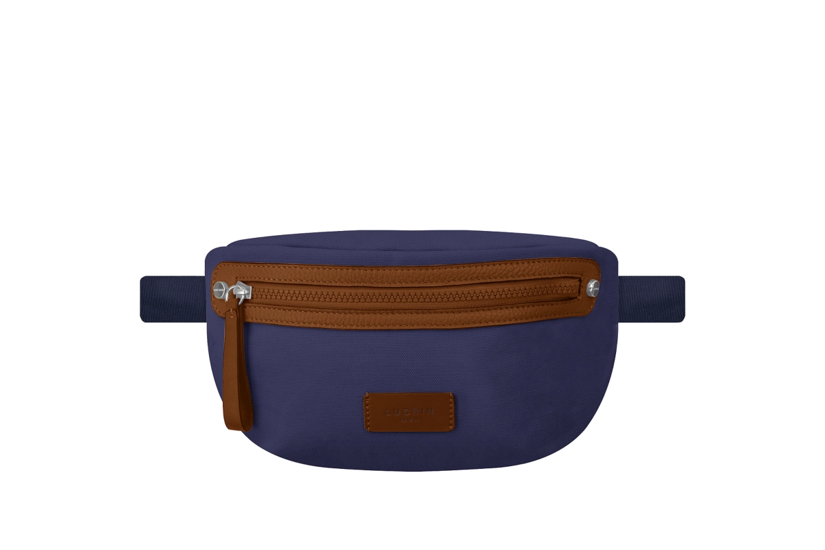 Canvas Fanny Pack - LO - Navy Blue-Tan - Canvas main product photo