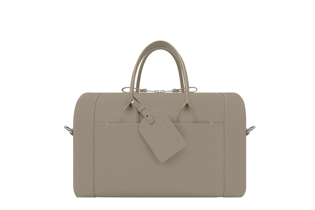 Weekender Bag LUCRIN Geneva in personalised leather - Light Taupe ...