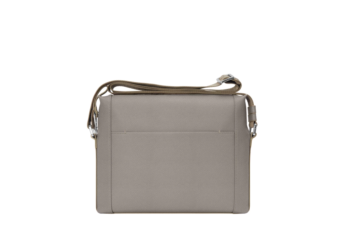 Leather Satchel Bag - Light Taupe - Pebbled Calf Leather