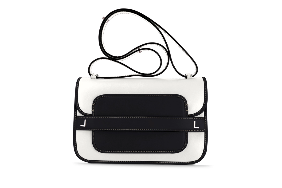 Sling Bag for women - MV - White-Black - Smooth Leather main product photo