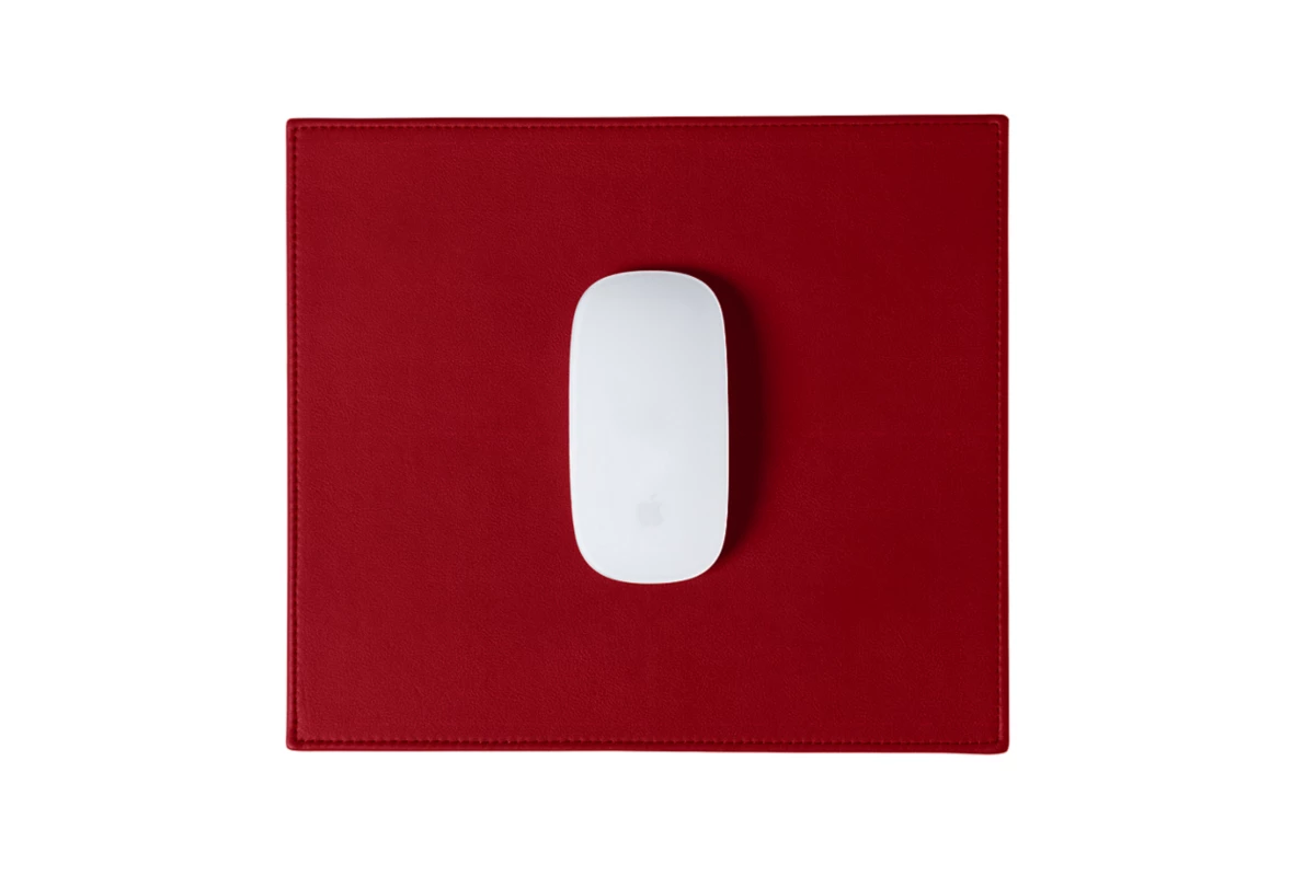 | Leather Rectangular Mouse Pad - Red - Plant-Based Material