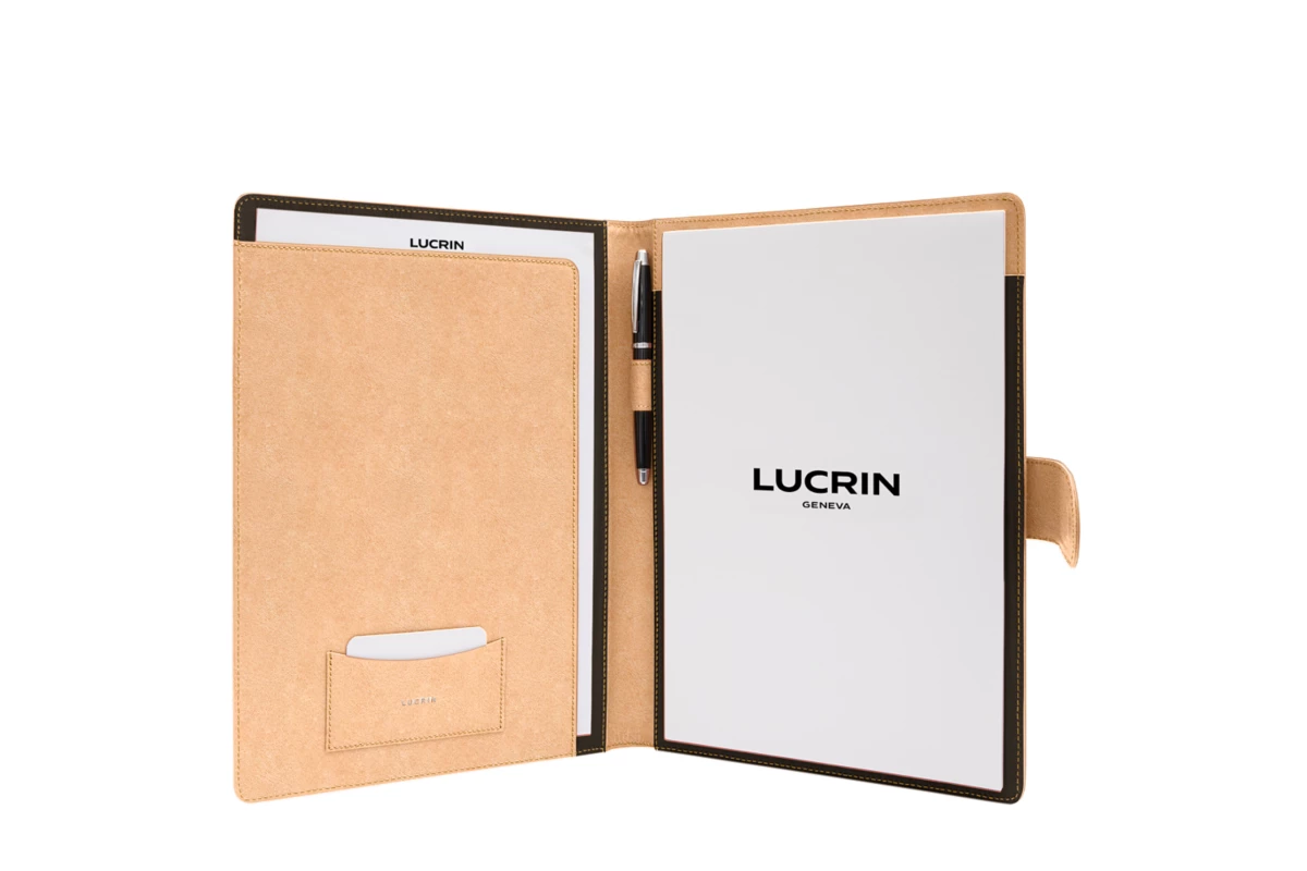 Leather A4 Conference Folder with loop - Natural - Vegetable Tanned ...