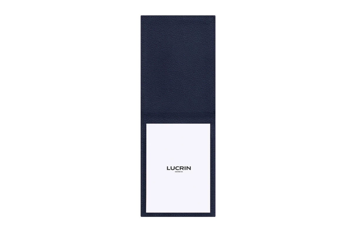 | Leather Notepad A6 | LUCRIN Writing Pad - Navy Blue - Pebbled Leather