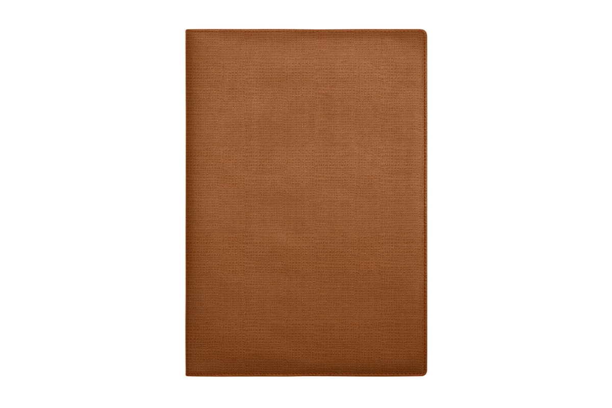 | Leather A4 Notebook Cover - Tan - Square Granulated