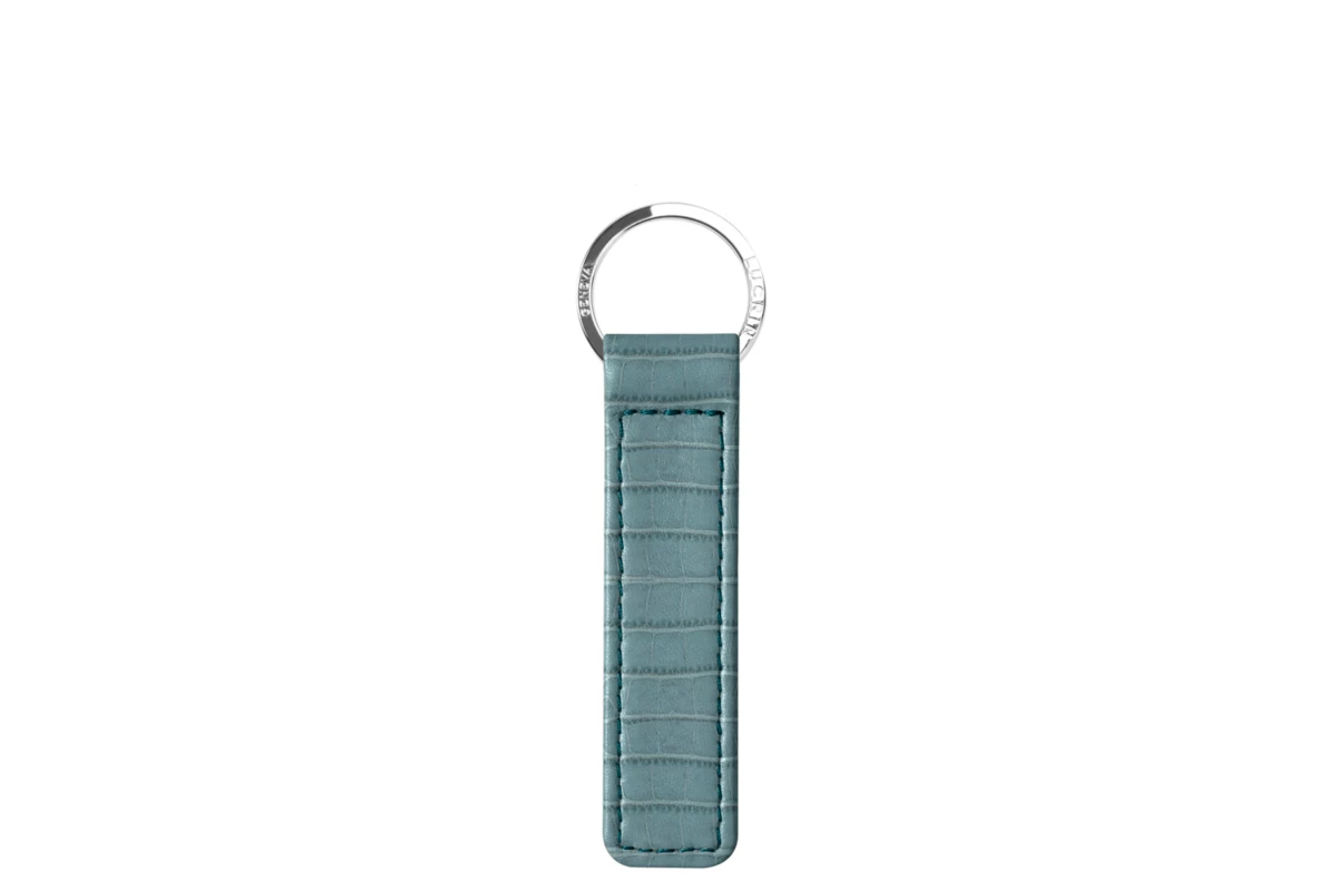 Key Rings Calfscin | Elongated Shape Leather Keys Holder – Silver Ring - Turquoise ...