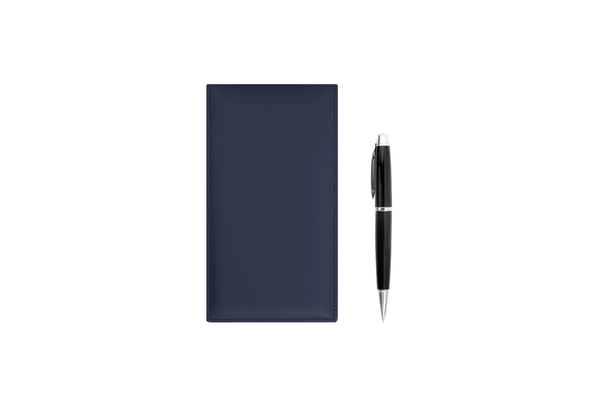 Bridge score notepad in leather - Navy Blue - Smooth Leather